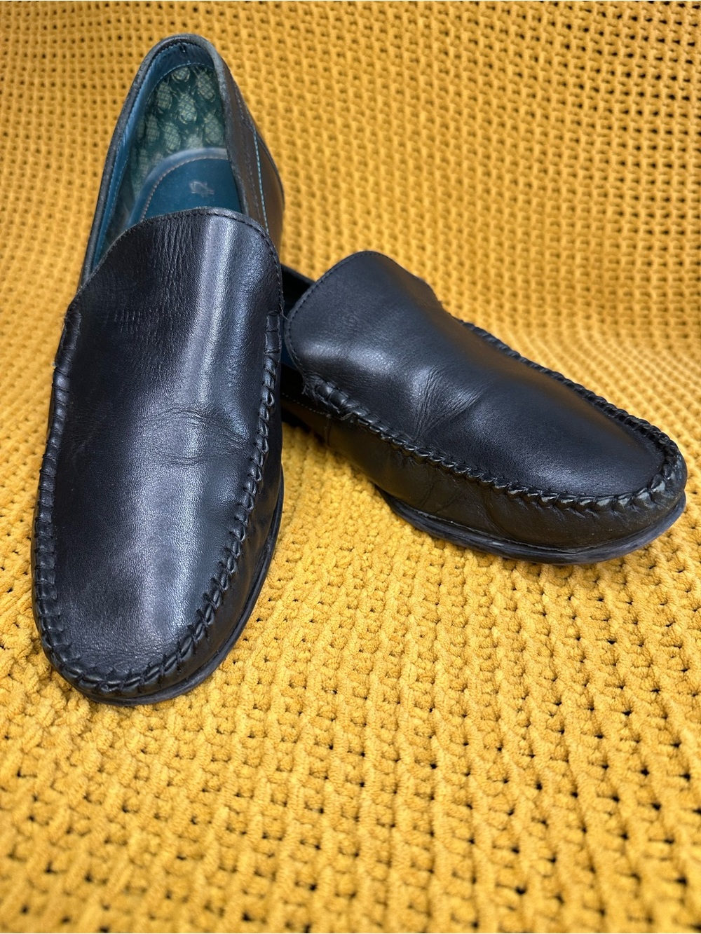 Ted Baker Black Leather Slip-On Loafers